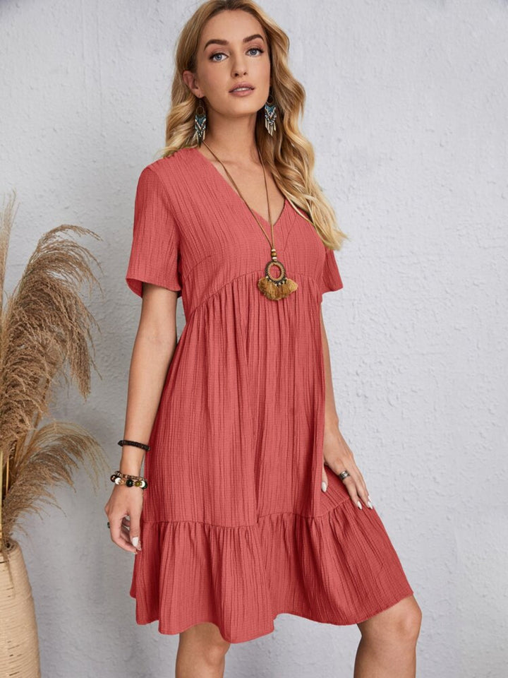 Poppy | V-Neck Short Sleeve Dress