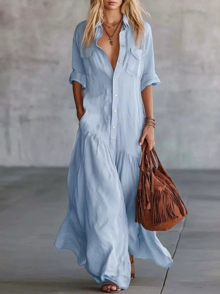 Georgia | Button-Front Maxi Dress
