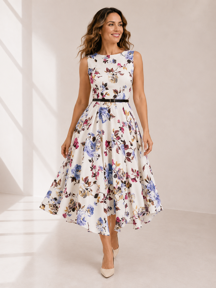 Greta | Retro Swing Floral Dress