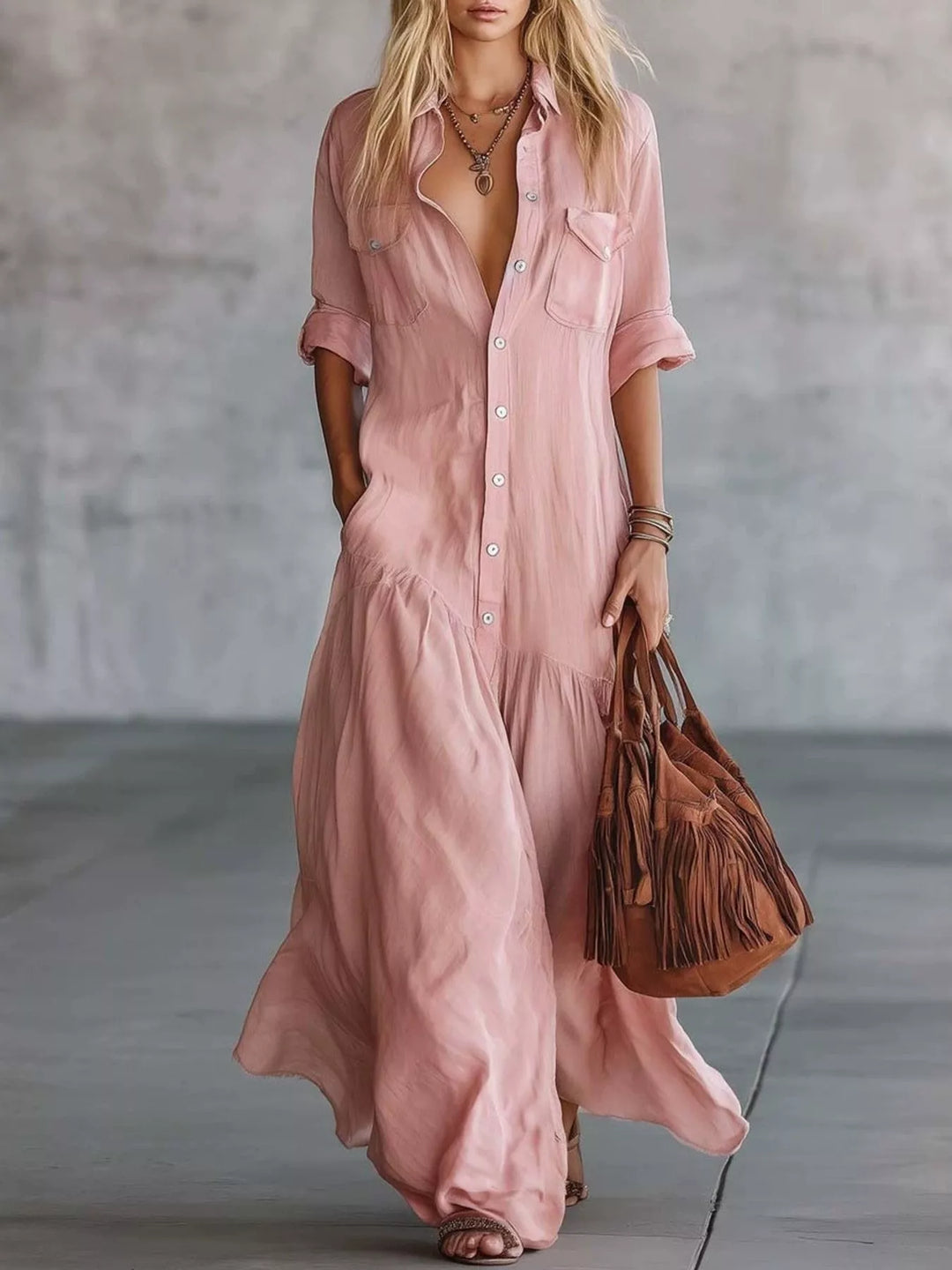 Georgia | Button-Front Maxi Dress