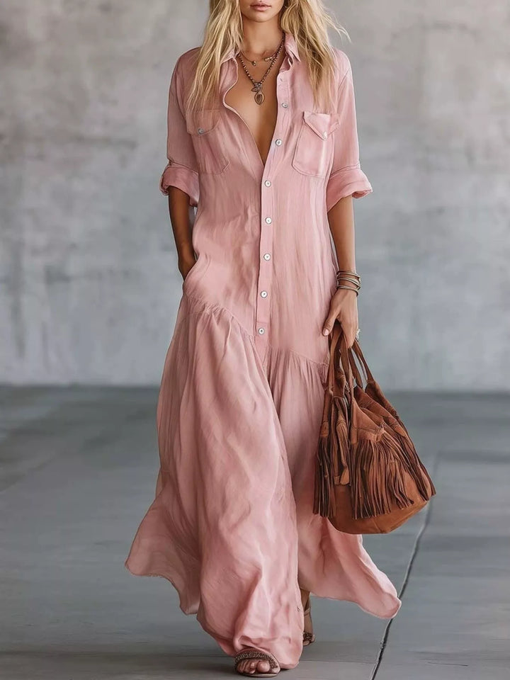 Georgia | Button-Front Maxi Dress