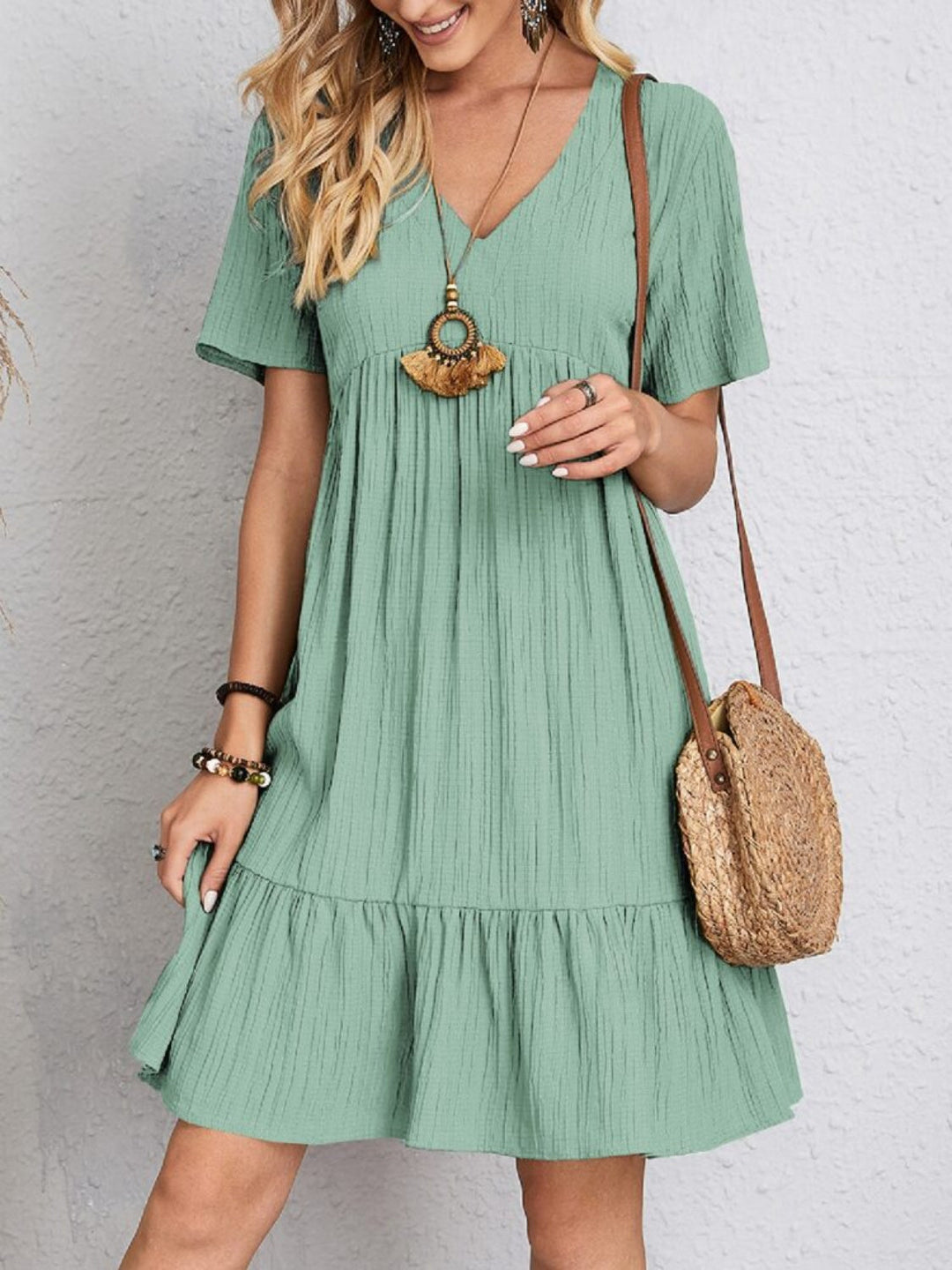 Poppy | V-Neck Short Sleeve Dress