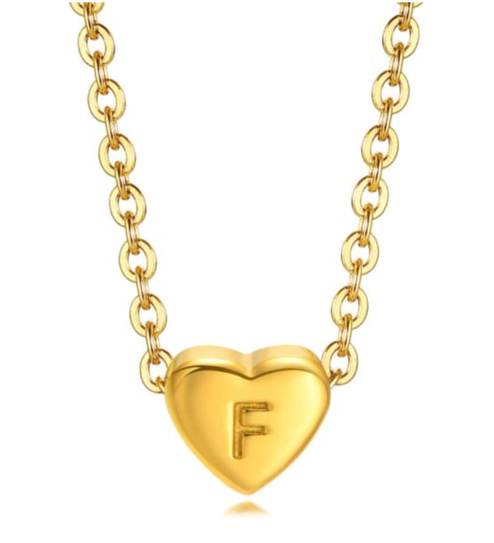 Mini Heart Initial Necklace