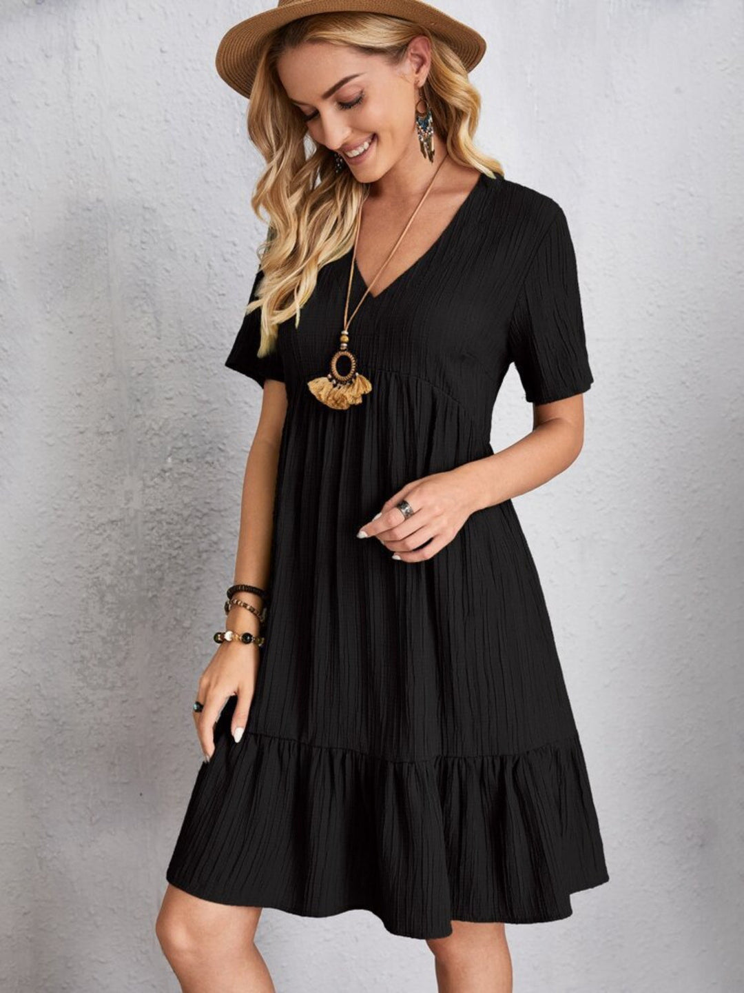 Poppy | V-Neck Short Sleeve Dress