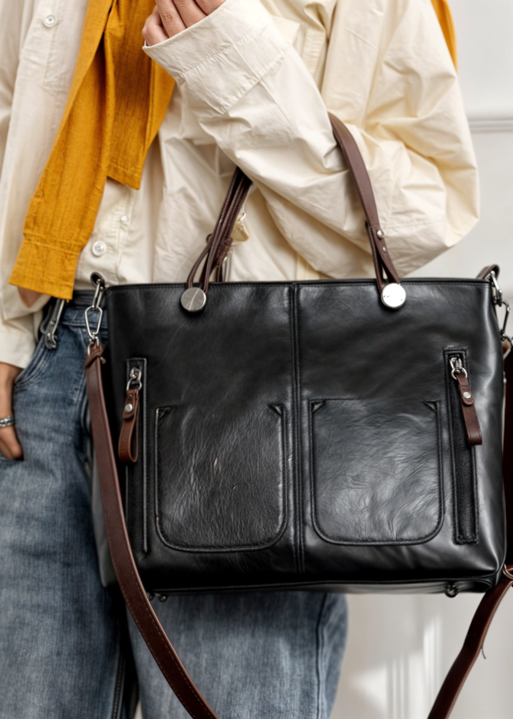 Elsa | Medium Shoulder Bag with Double Handles