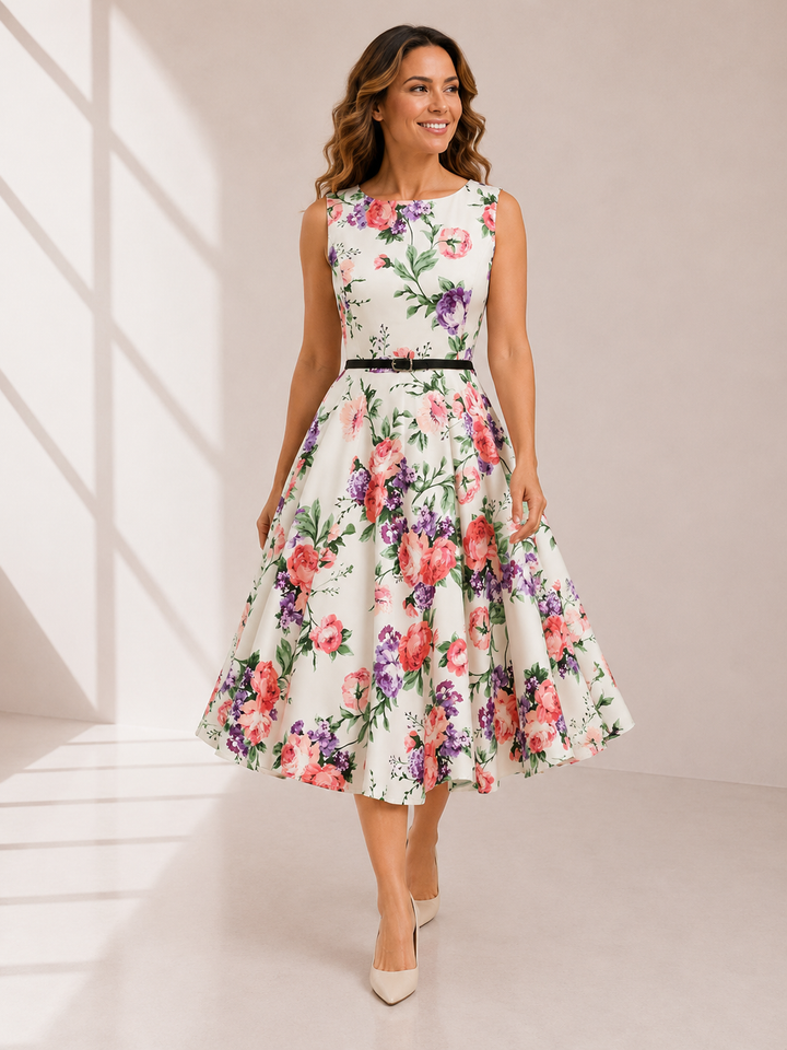 Greta | Retro Swing Floral Dress
