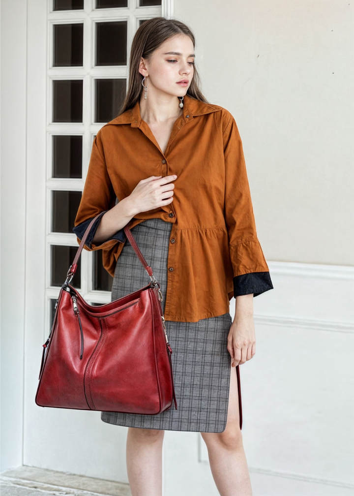 Bianca | Large Vegan Leather Shoulder Bag