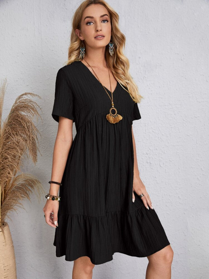 Poppy | V-Neck Short Sleeve Dress
