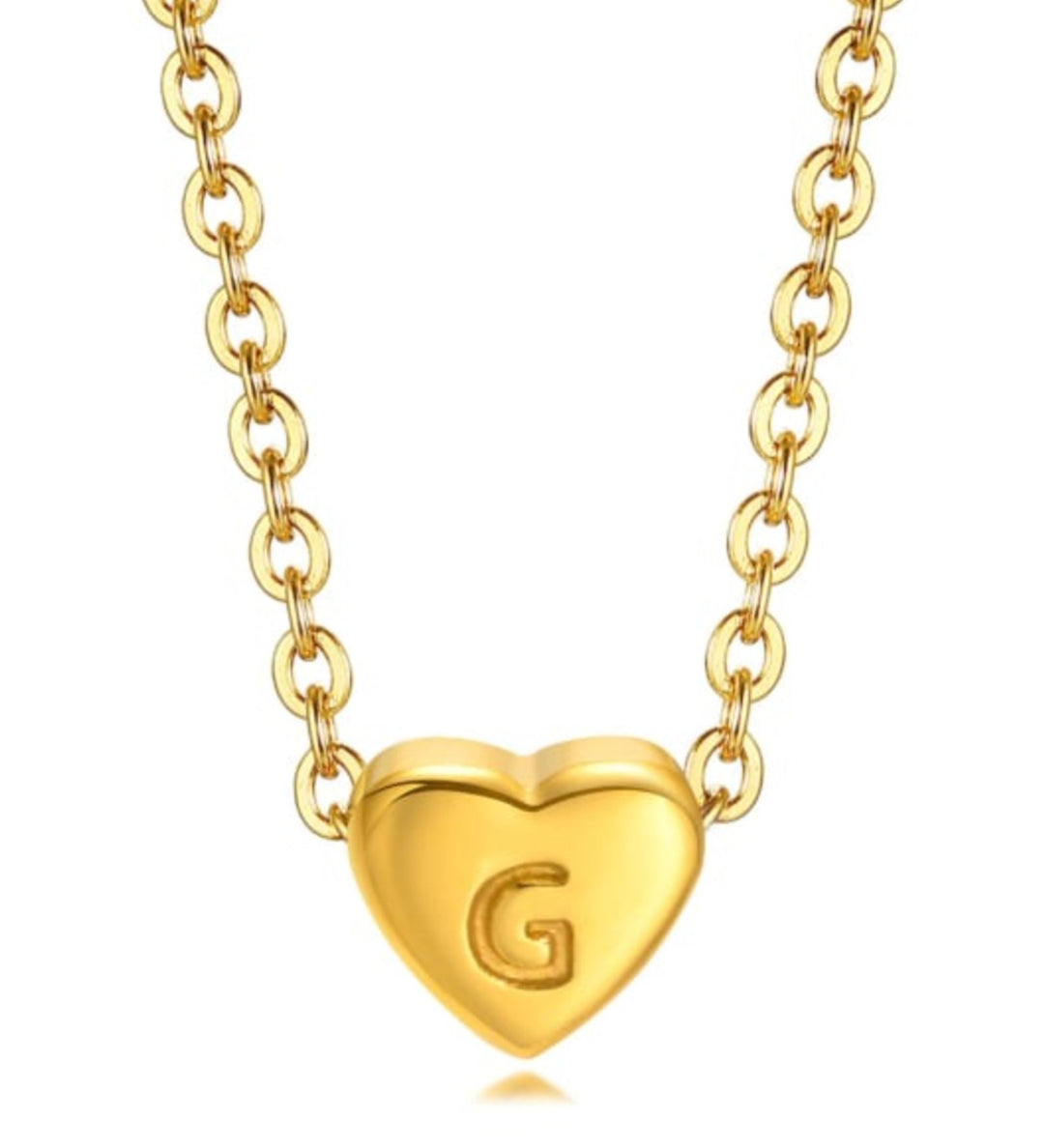 Mini Heart Initial Necklace