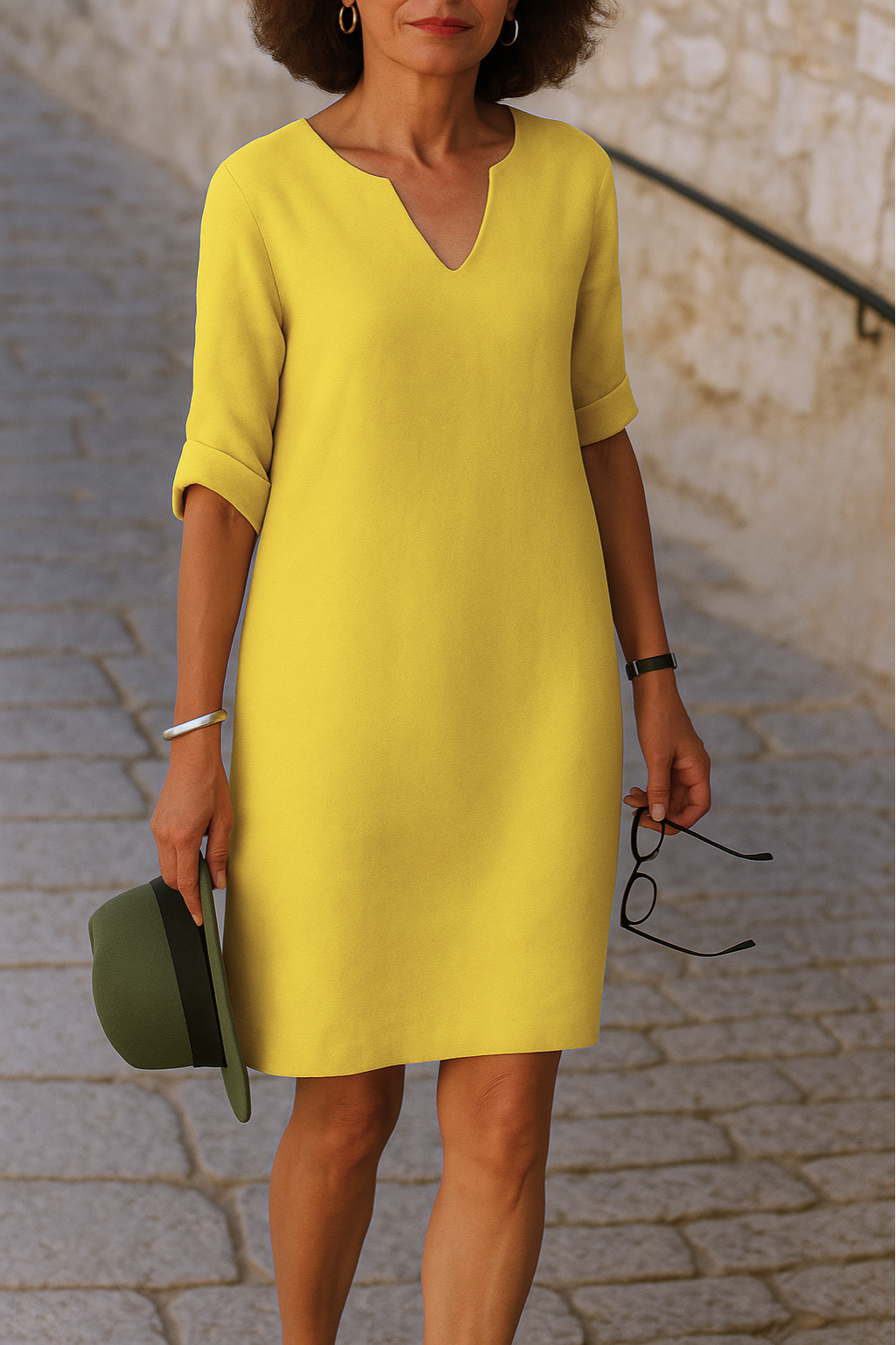 ADRIANA | Flowing Dress with V-Neck and Elegant Line
