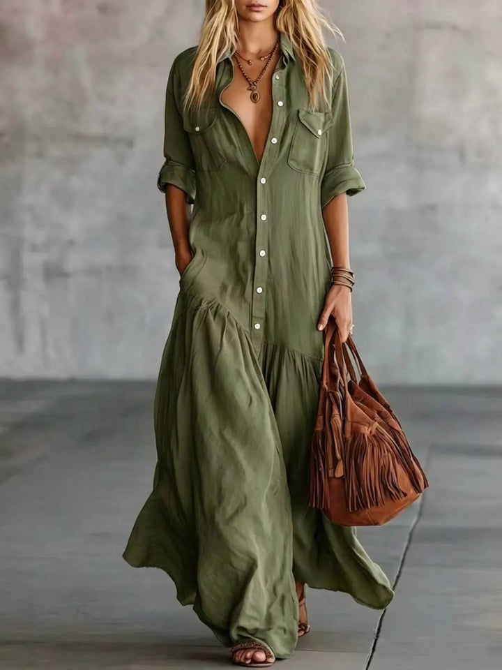 Georgia | Button-Front Maxi Dress
