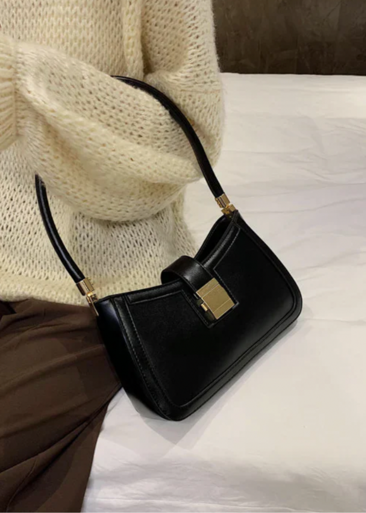 Noa | Black Bag with Gold Buckle