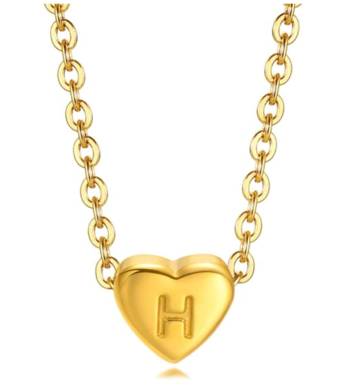 Mini Heart Initial Necklace