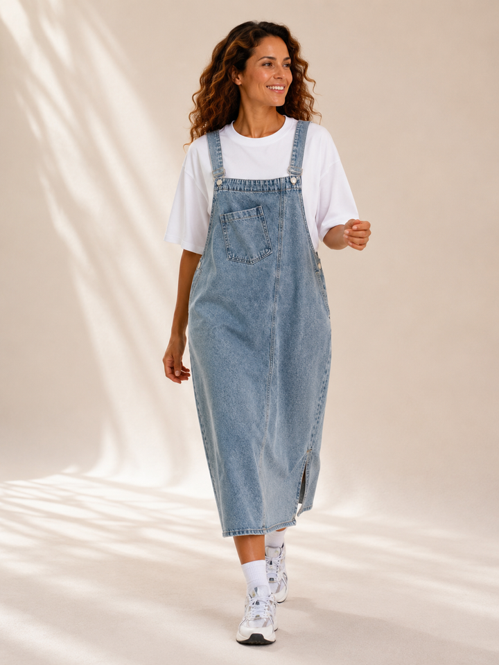 Dana | Sleeveless Denim Strap Dress
