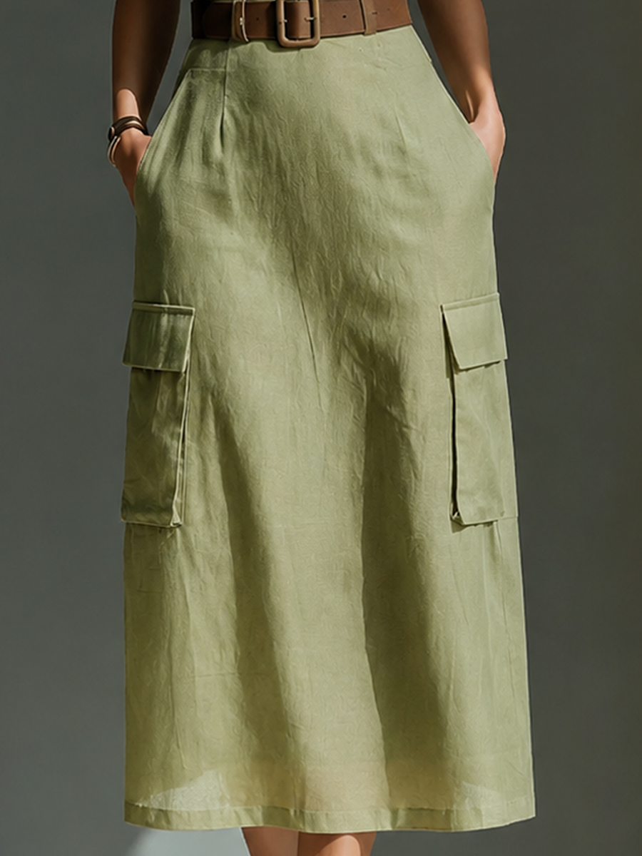 Remi | Belted Cargo Midi Dress
