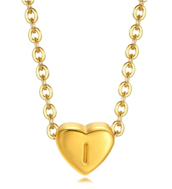 Mini Heart Initial Necklace
