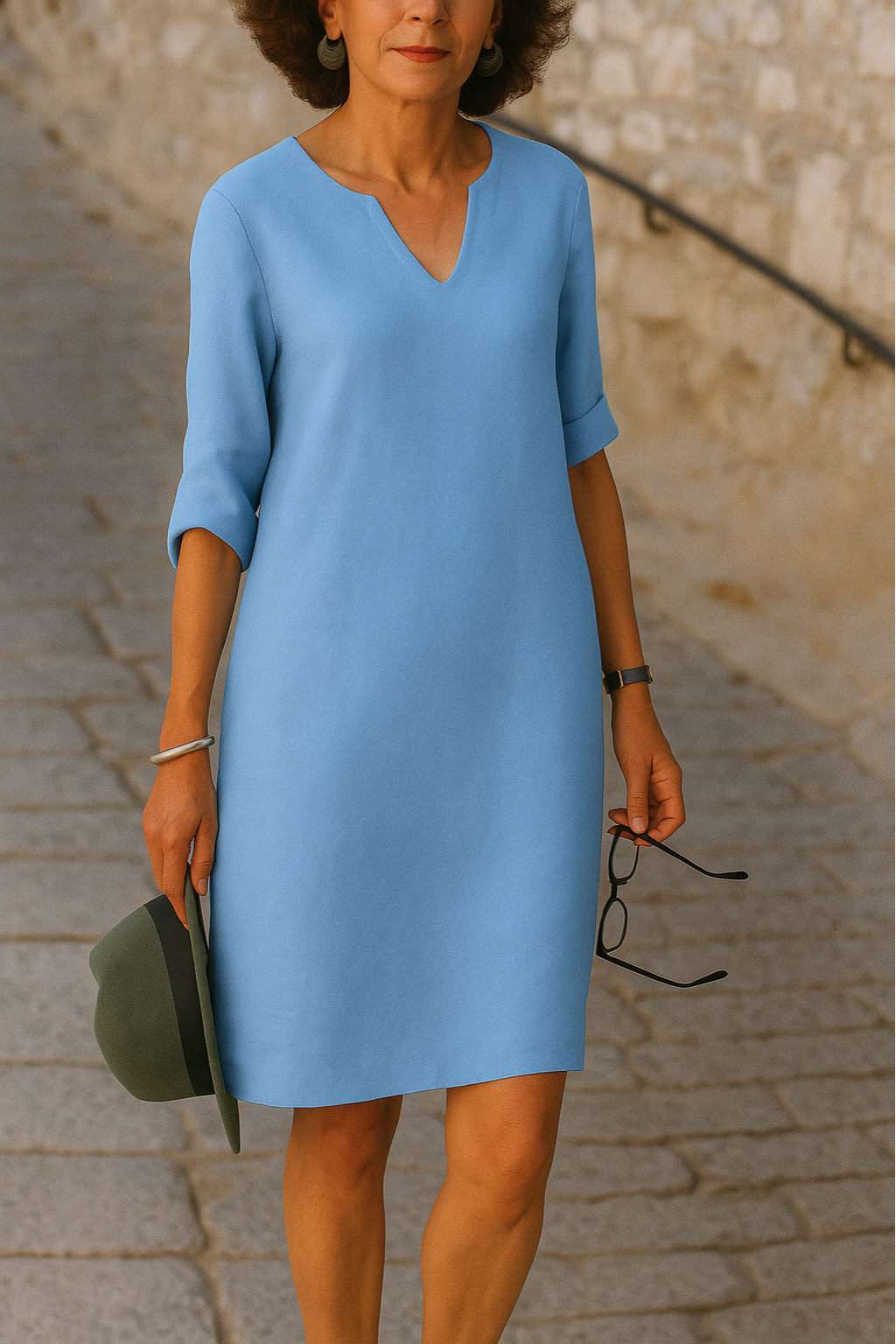 ADRIANA | Flowing Dress with V-Neck and Elegant Line