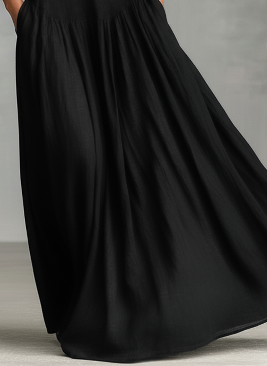 Women's Minimalist Linen Blend Sleeveless Maxi Dress