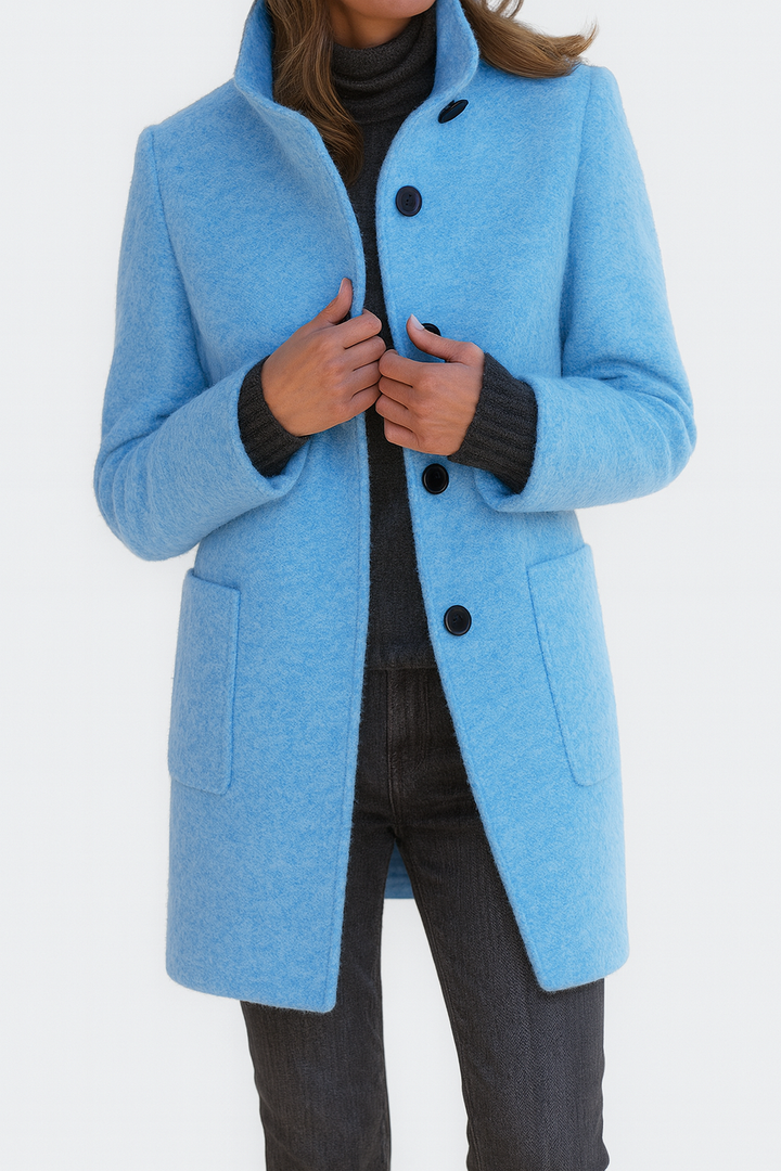 Women's Coat | Straight Cut Button Front