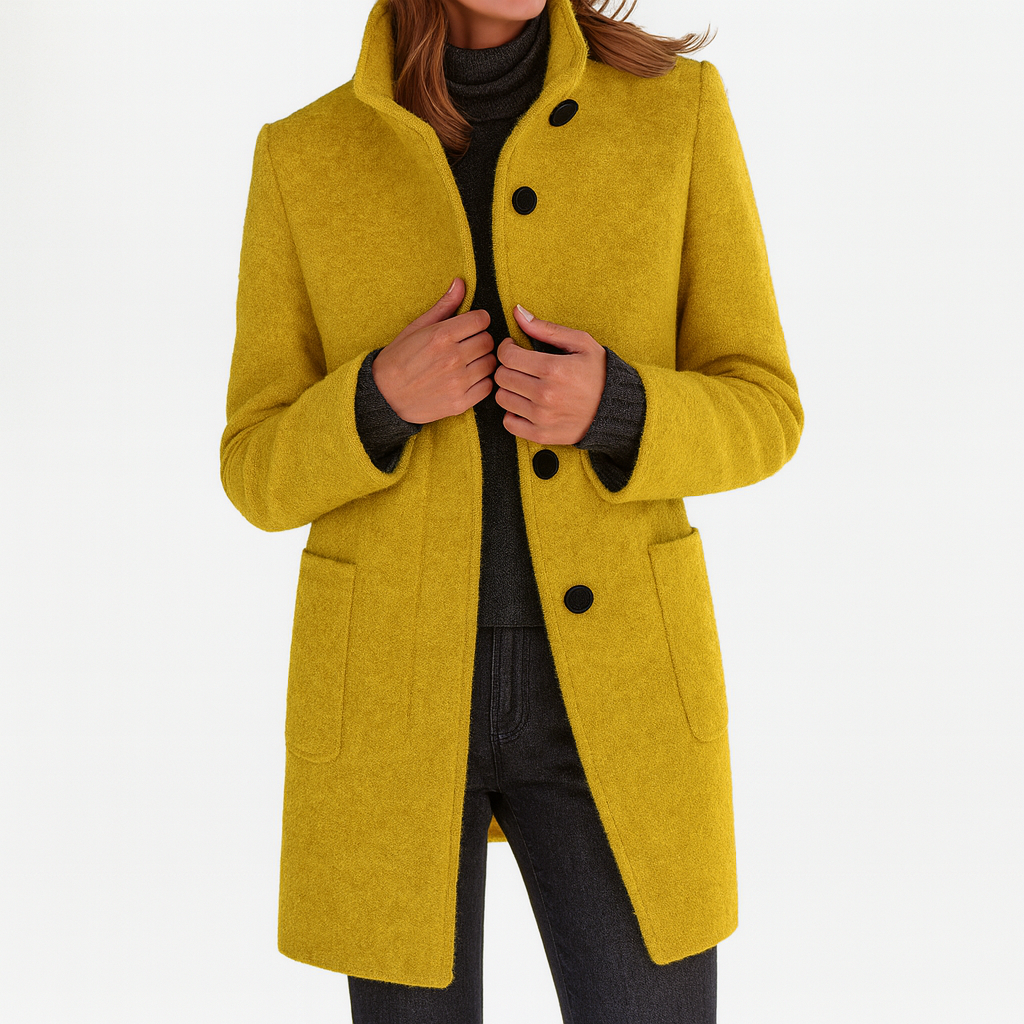 Women's Coat | Straight Cut Button Front