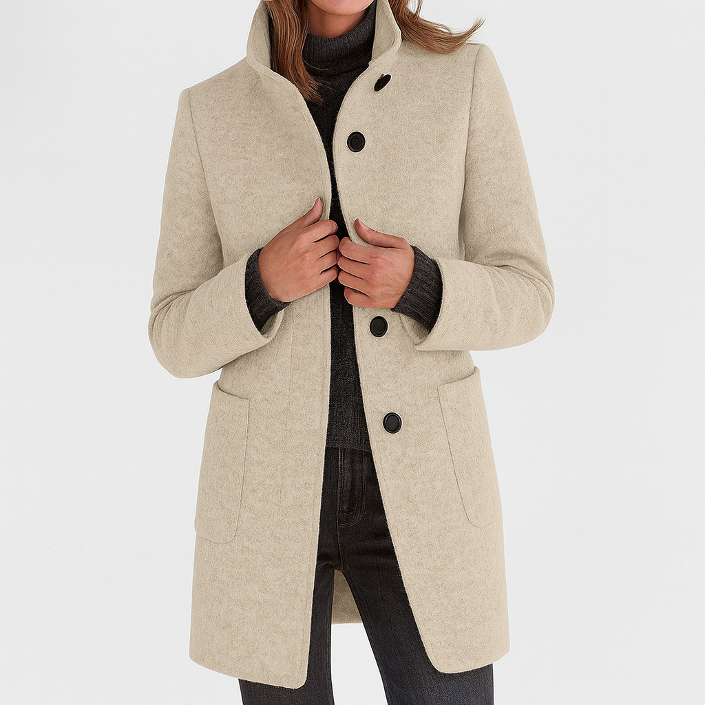 Women's Coat | Straight Cut Button Front