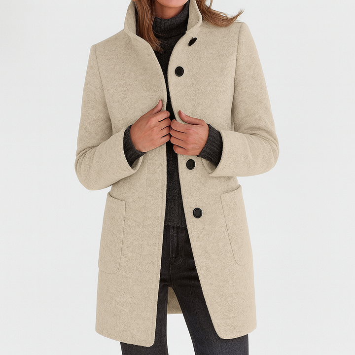 Women's Coat | Straight Cut Button Front