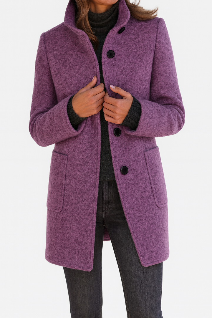 Women's Coat | Straight Cut Button Front