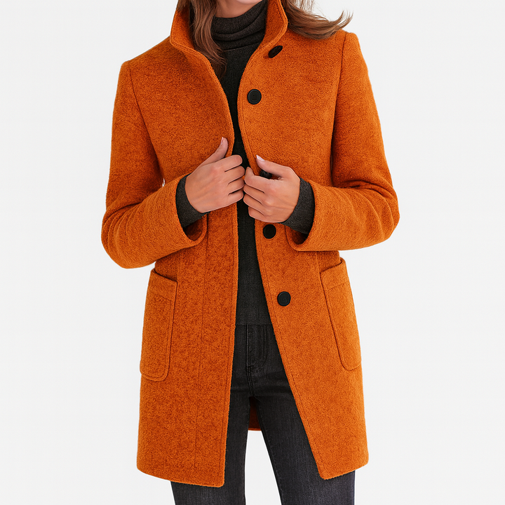 Women's Coat | Straight Cut Button Front