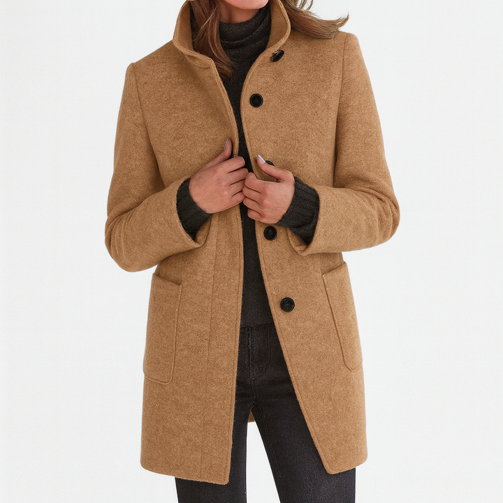 Women's Coat | Straight Cut Button Front