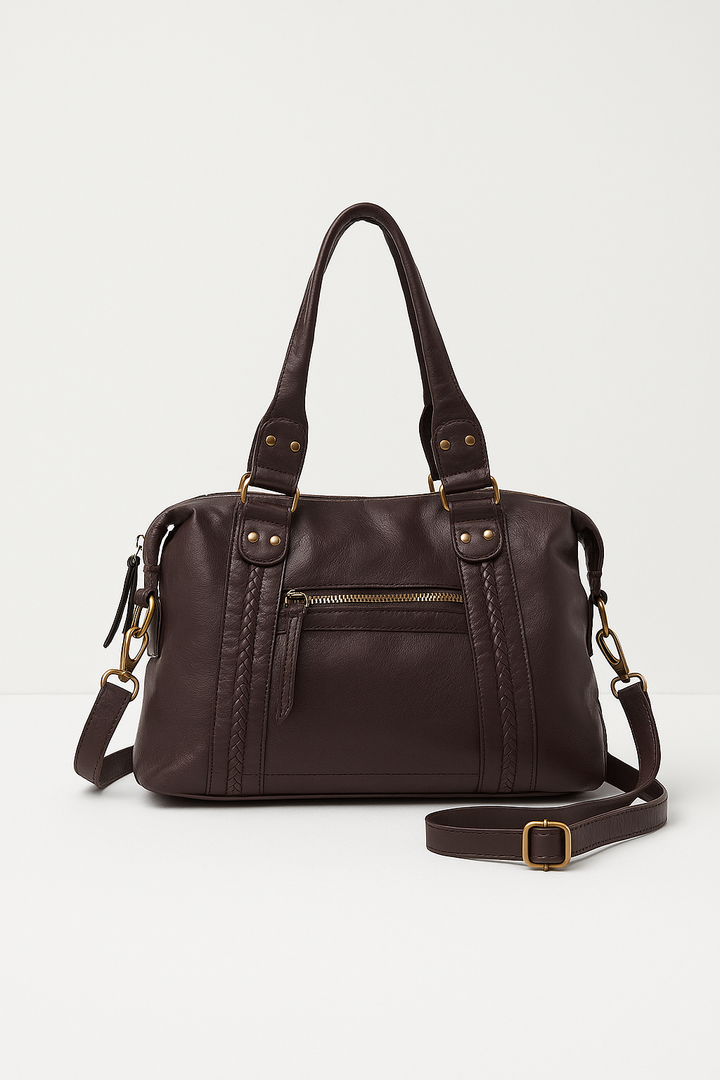 Vintage Vegan Shoulder Bag – Elegant Women's Crossbody Bag made of Eco-Leather