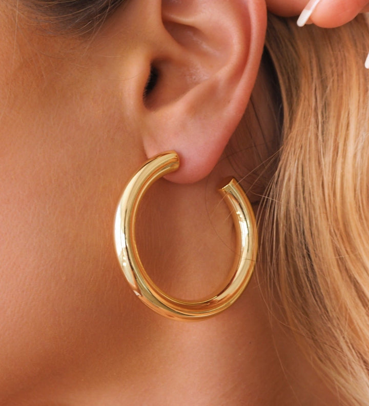 Chunky Gold Hoops | Large