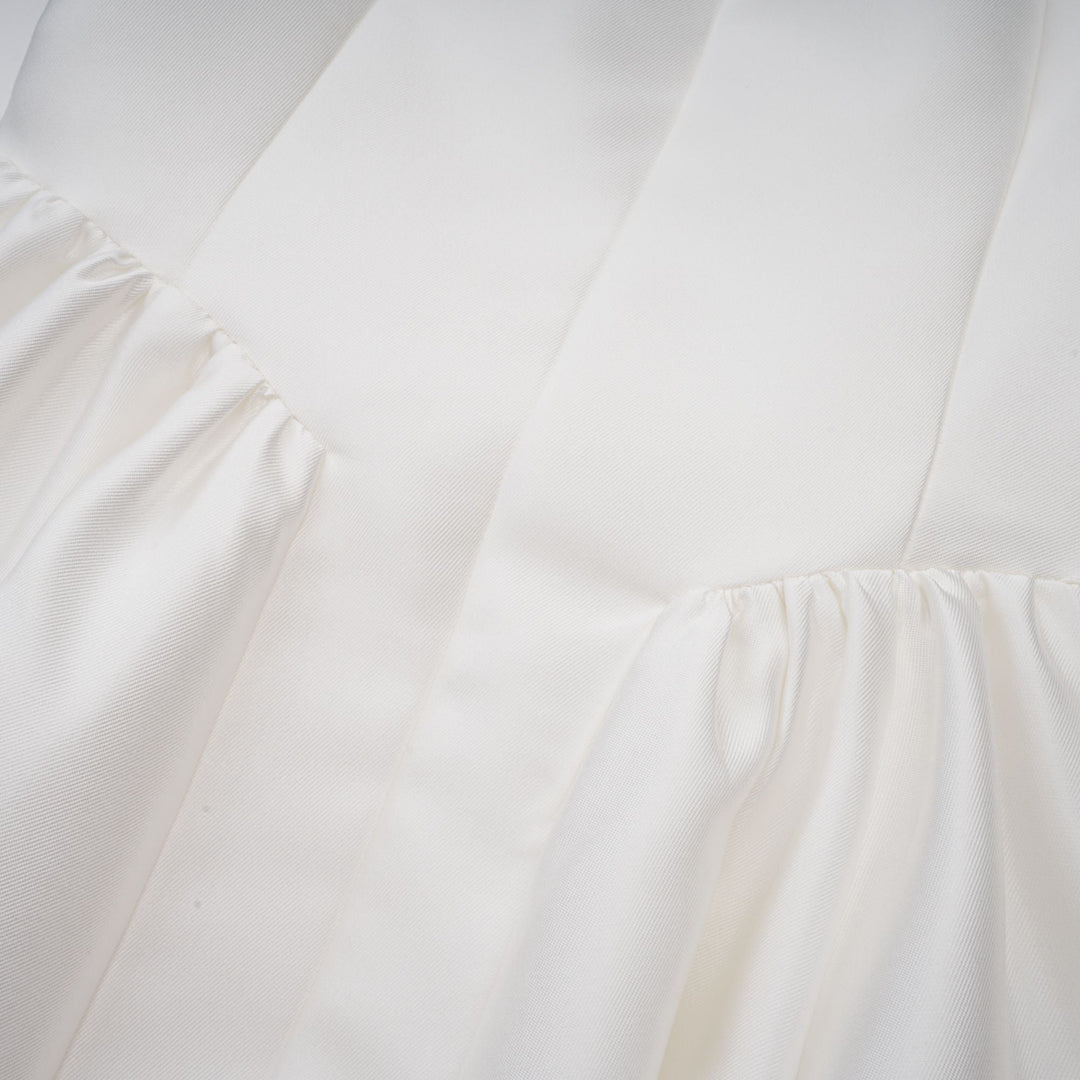Amandine | Open-Back Pleated Midi Dress