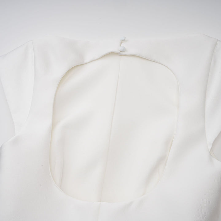 Amandine | Open-Back Pleated Midi Dress