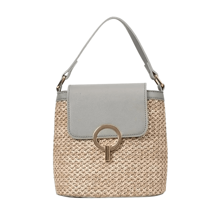 Marisol | Straw and Vegan Leather Beach Bag