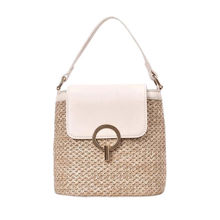 Marisol | Straw and Vegan Leather Beach Bag