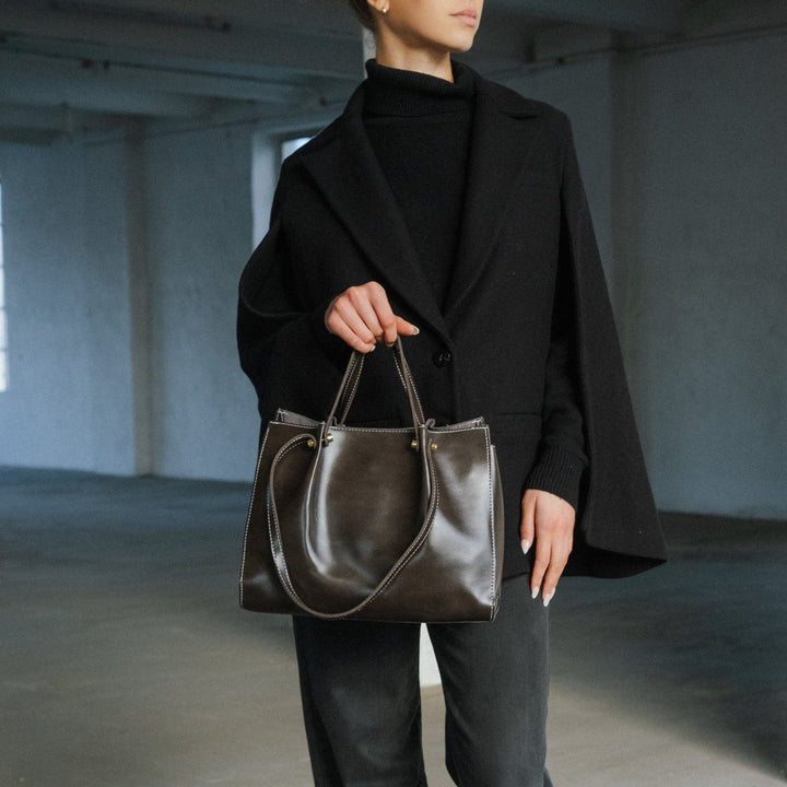 Shopper bag made of faux leather – Handmade & sustainable