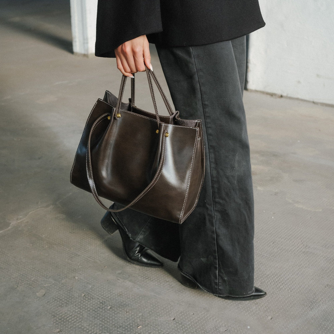 Shopper bag made of faux leather – Handmade & sustainable