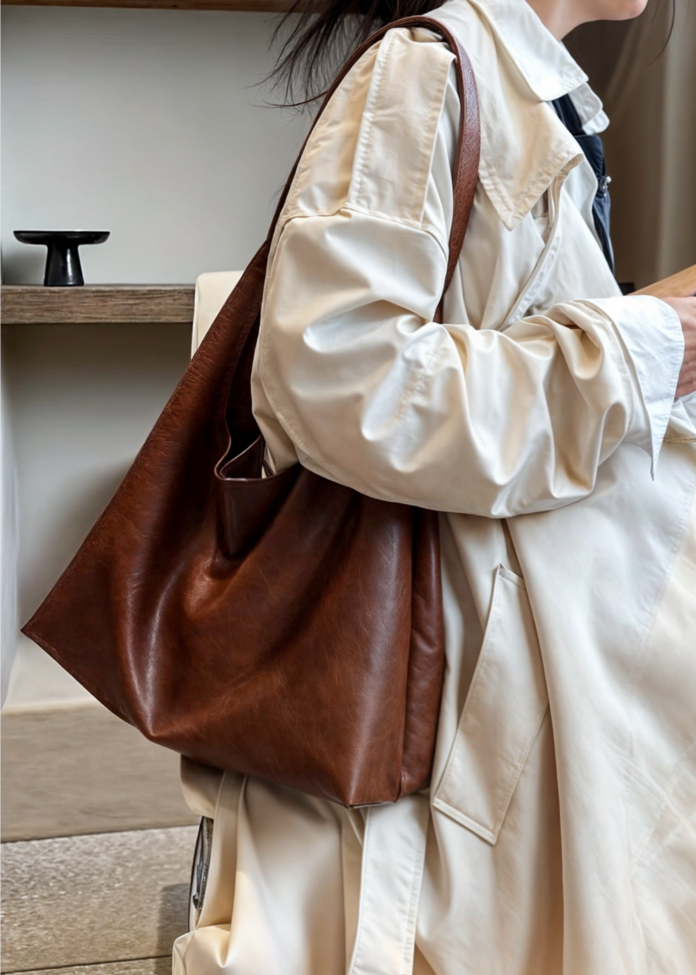 Nova Lane | Large Vegan Leather Shoulder Bag