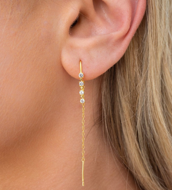 Flora Thread Earrings | Gold