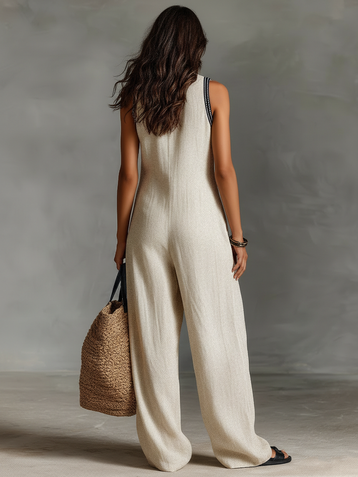 Iris | Embroidered Zip Jumpsuit
