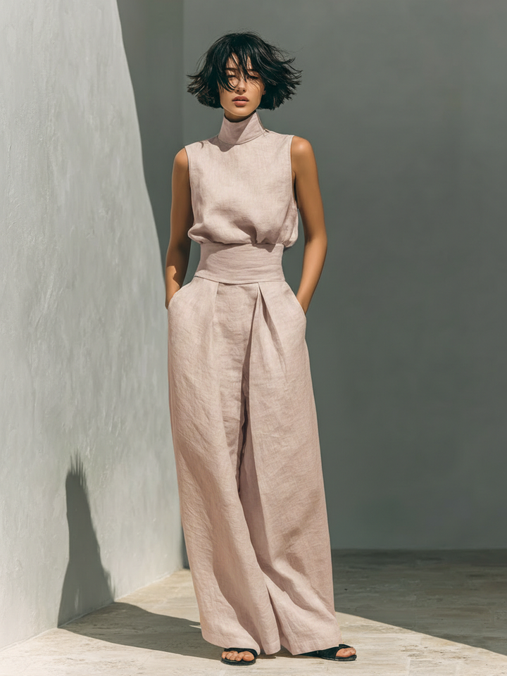 Sage | Sleeveless Blouse & Pants Set