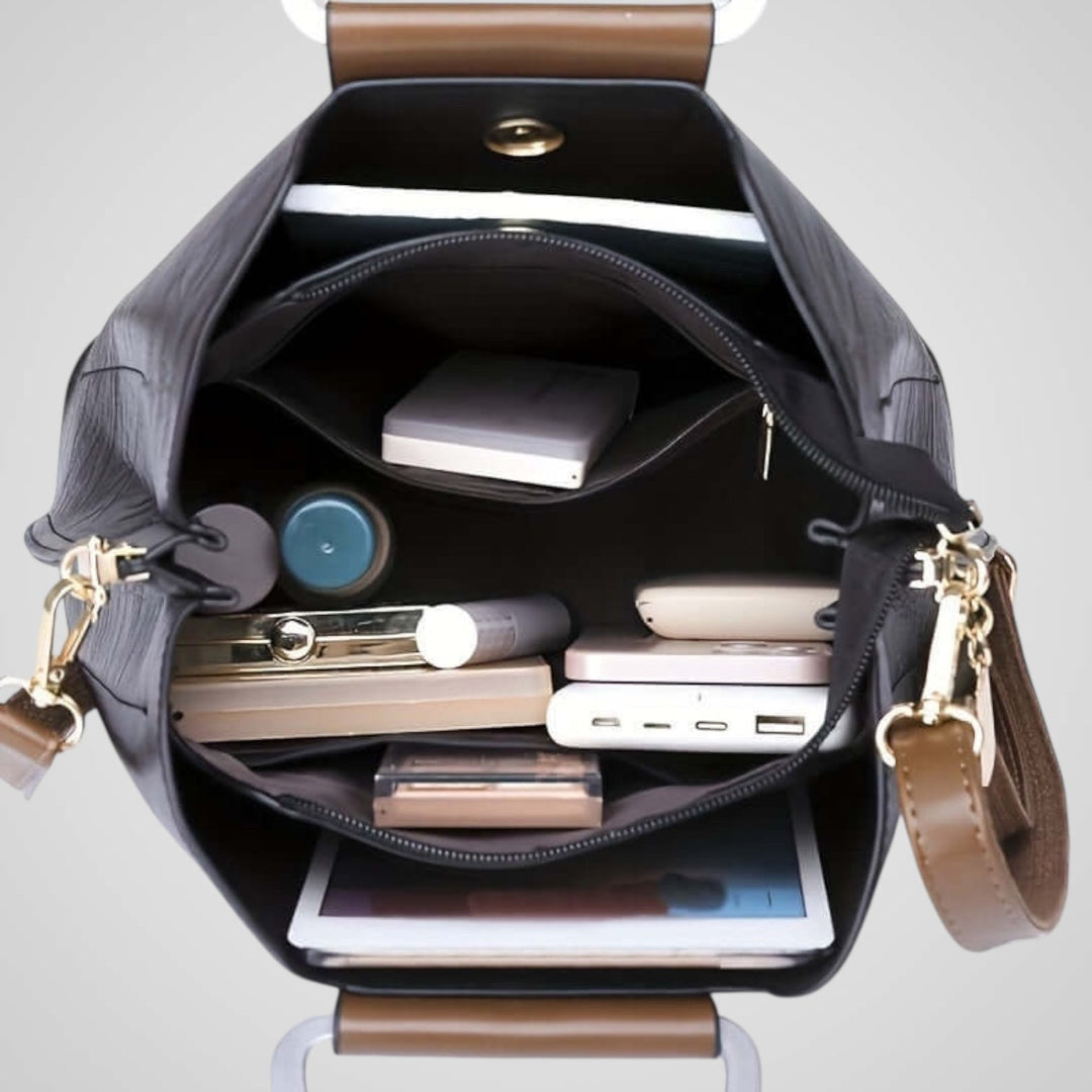 Anna | Elegant Two-Tone Leather Bag
