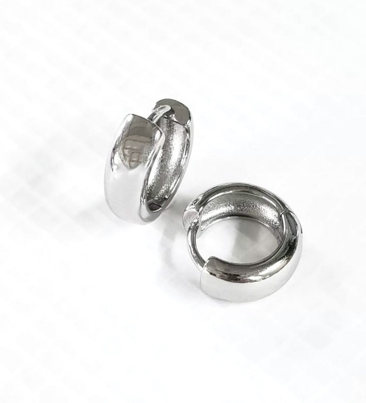 Chunky Baby Hoops | Silver