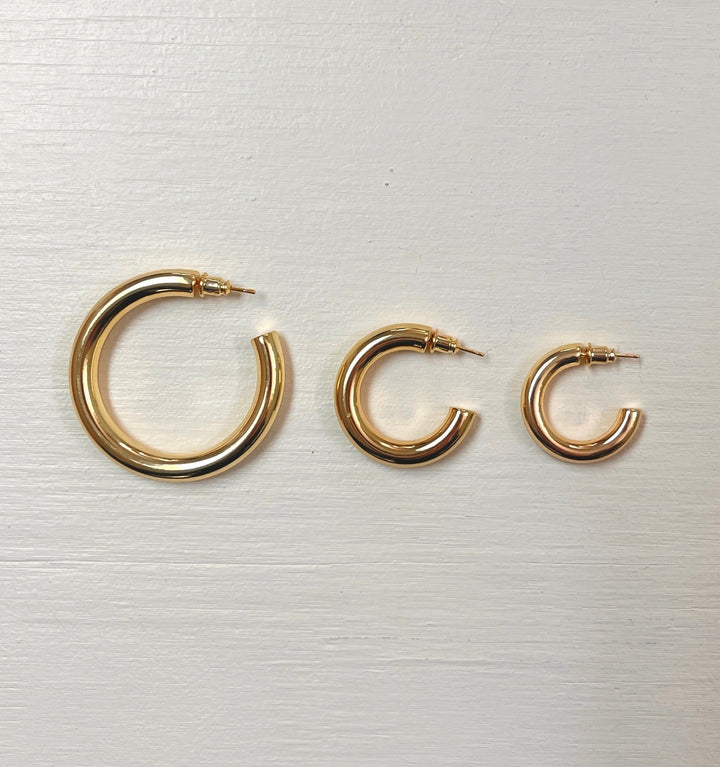 Chunky Gold Hoops | Small