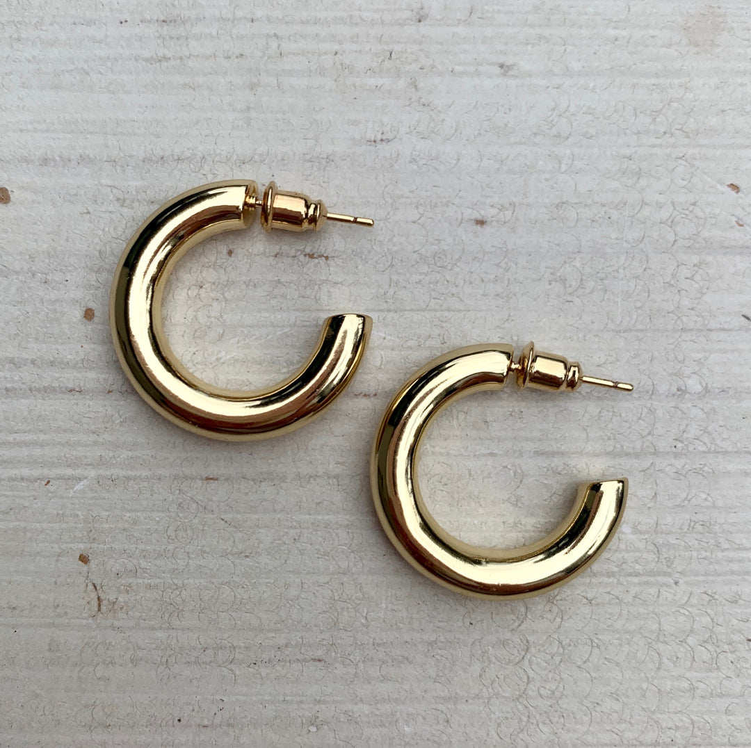 Chunky Gold Hoops | Small