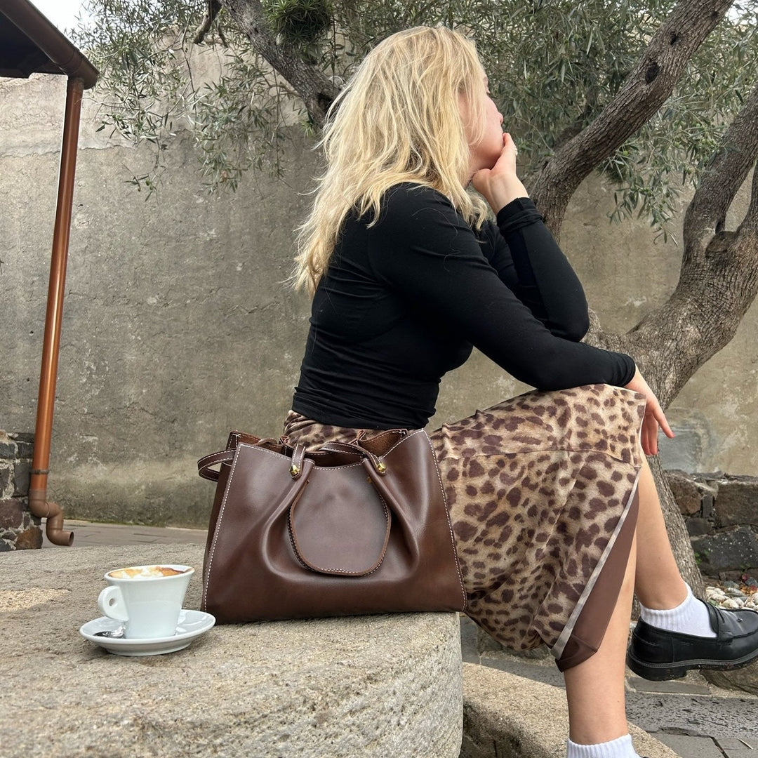Shopper bag made of faux leather – Handmade & sustainable