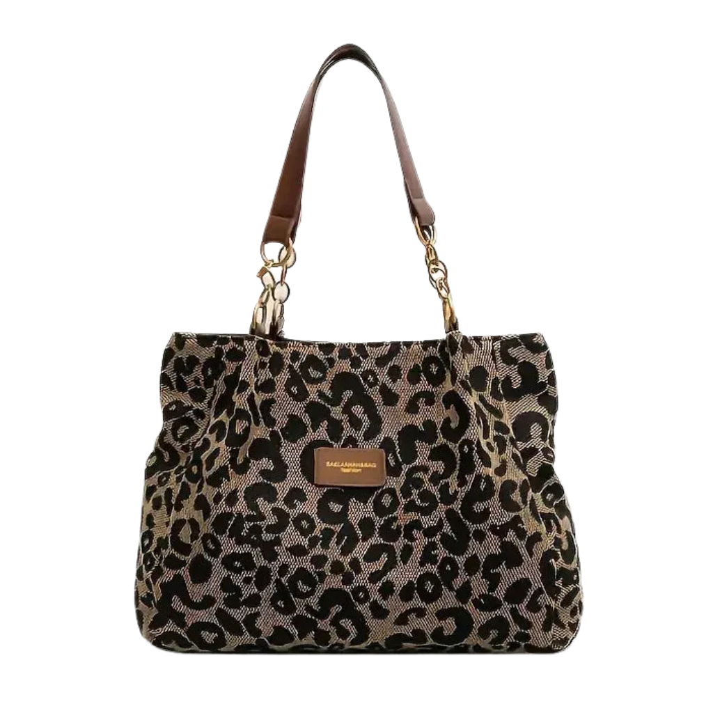 Lush | Leopard Tote with Chain Straps