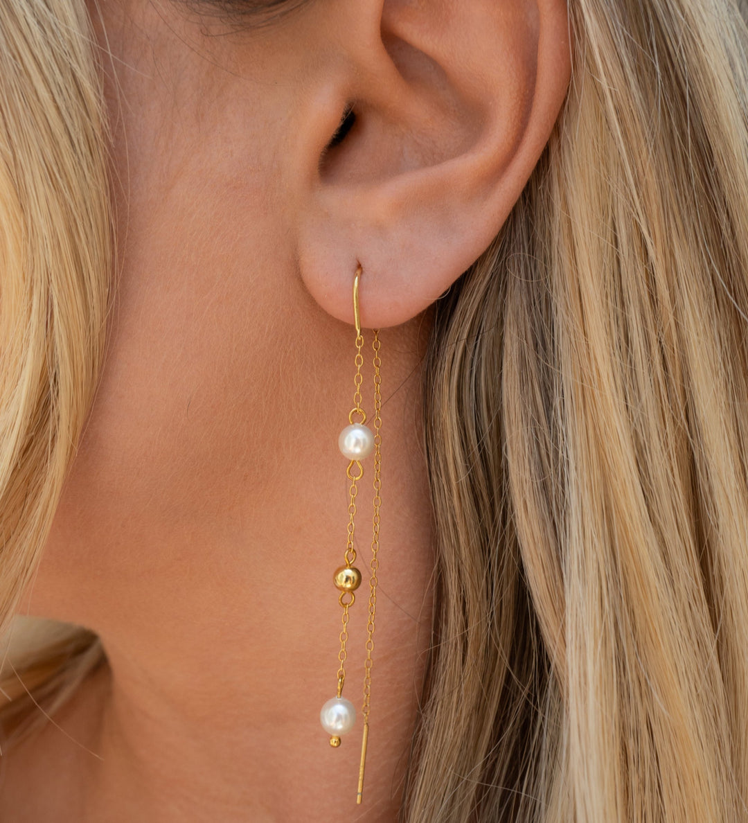 Lucy Thread Earrings | Gold