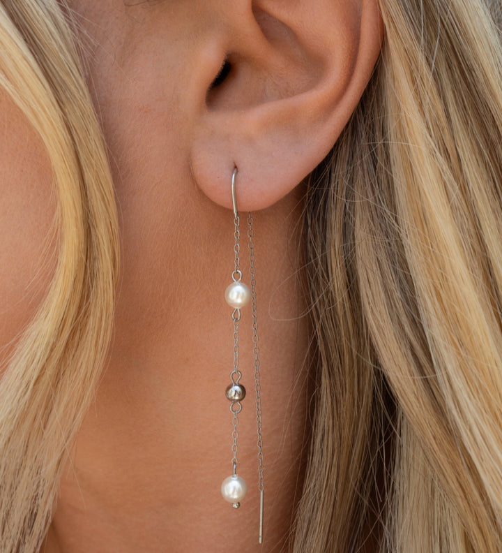 Lucy Thread Earrings | Silver