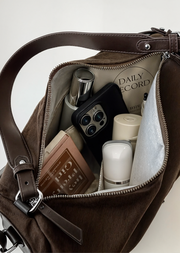 Nyla | Compact Suede Bucket Bag